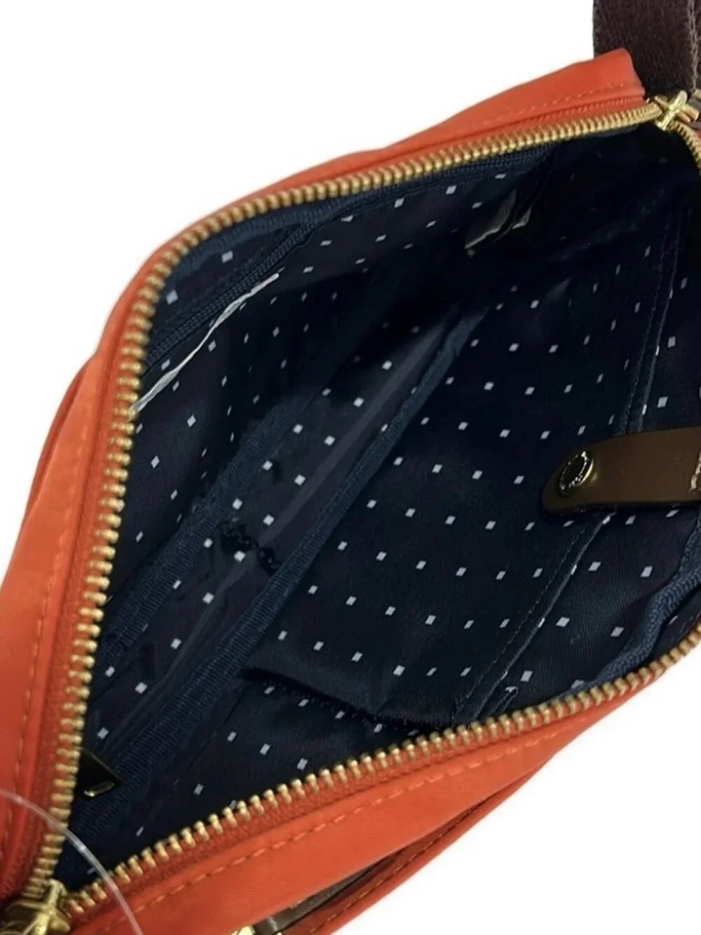 MACKINTOSH PHILOSOPHY Orange Dark Brown Nylon Shoulder Bag